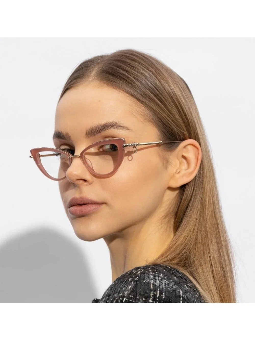 Valentino V-DAYDREAM VLX-123B-CH Eyeglasses Gold 51mm Cat Eye Frame with Chain
